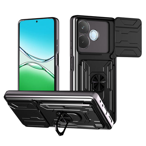 For Oppo A5 Pro 5G (Global) Case PC + TPU Kickstand Phone Back Cover with Camera Slider