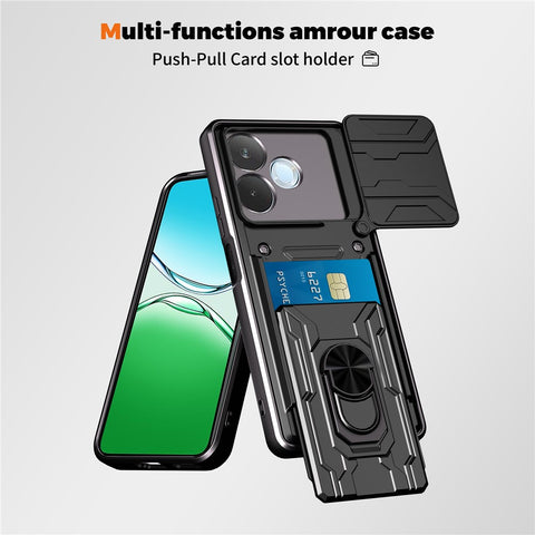 For Oppo A5 Pro 5G (Global) Case PC + TPU Kickstand Phone Back Cover with Camera Slider