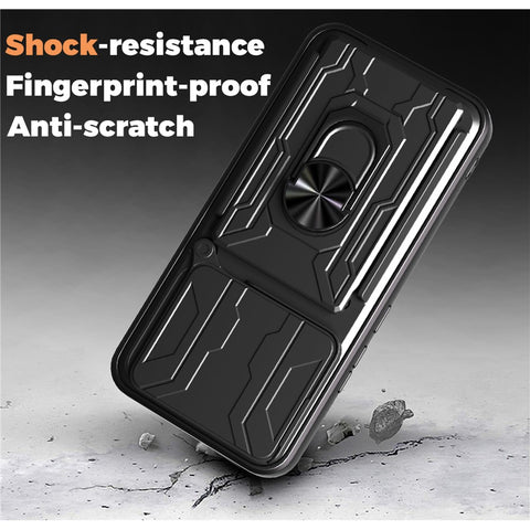 For Oppo A5 Pro 5G (Global) Case PC + TPU Kickstand Phone Back Cover with Camera Slider