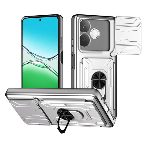 For Oppo A5 Pro 5G (Global) Case PC + TPU Kickstand Phone Back Cover with Camera Slider
