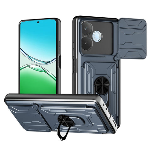 For Oppo A5 Pro 5G (Global) Case PC + TPU Kickstand Phone Back Cover with Camera Slider