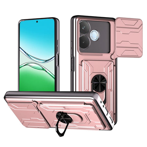 For Oppo A5 Pro 5G (Global) Case PC + TPU Kickstand Phone Back Cover with Camera Slider
