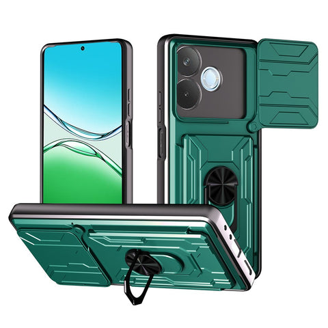For Oppo A5 Pro 5G (Global) Case PC + TPU Kickstand Phone Back Cover with Camera Slider