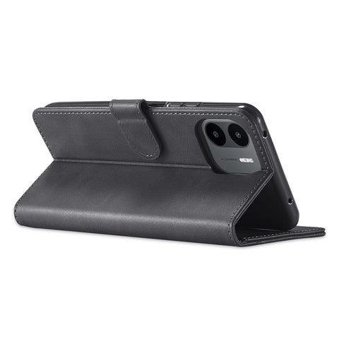 LC.IMEEKE PU Leather Phone Case For Xiaomi Redmi A1 4G / A2 4G , Calf Texture Magnetic Clasp Wallet Stand Full Protection Cell Phone Cover