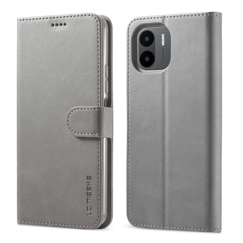LC.IMEEKE PU Leather Phone Case For Xiaomi Redmi A1 4G / A2 4G , Calf Texture Magnetic Clasp Wallet Stand Full Protection Cell Phone Cover