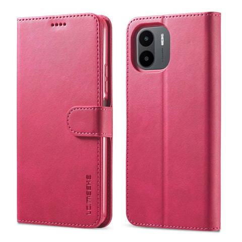 LC.IMEEKE PU Leather Phone Case For Xiaomi Redmi A1 4G / A2 4G , Calf Texture Magnetic Clasp Wallet Stand Full Protection Cell Phone Cover