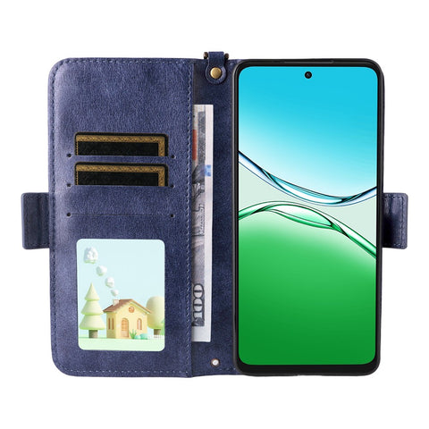 For Oppo A5 Pro 5G (Global)  /  A5 Pro 4G (Global) Leather Case Magnetic Closure Wallet Stand Phone Cover with Crossbody Strap