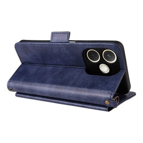 For Oppo A5 Pro 5G (Global)  /  A5 Pro 4G (Global) Leather Case Magnetic Closure Wallet Stand Phone Cover with Crossbody Strap