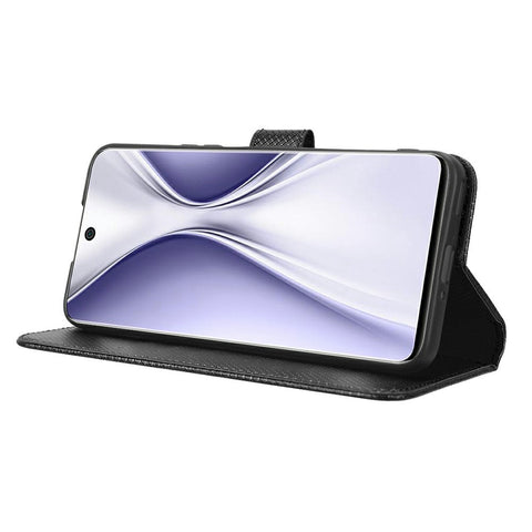 Magnetic Closure Cell Phone Cover For Honor X20 SE / Huawei nova 10z 4G, Diamond Texture PU Leather Stand Anti-fall Flip Wallet Phone Cover with Strap