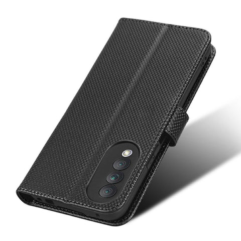 Magnetic Closure Cell Phone Cover For Honor X20 SE / Huawei nova 10z 4G, Diamond Texture PU Leather Stand Anti-fall Flip Wallet Phone Cover with Strap