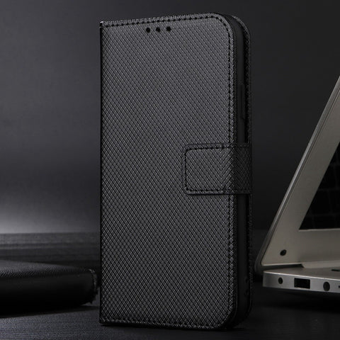 Magnetic Closure Cell Phone Cover For Honor X20 SE / Huawei nova 10z 4G, Diamond Texture PU Leather Stand Anti-fall Flip Wallet Phone Cover with Strap