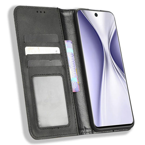 Retro Texture Imprinted Phone Case For Huawei nova 10z 4G / Honor X20 SE, PU Leather Wallet Stand Magnetic Auto-absorbed Anti-scratch Smartphone Cover