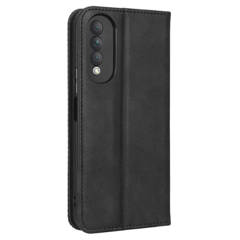 Retro Texture Imprinted Phone Case For Huawei nova 10z 4G / Honor X20 SE, PU Leather Wallet Stand Magnetic Auto-absorbed Anti-scratch Smartphone Cover