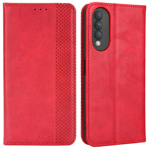 Retro Texture Imprinted Phone Case For Huawei nova 10z 4G / Honor X20 SE, PU Leather Wallet Stand Magnetic Auto-absorbed Anti-scratch Smartphone Cover