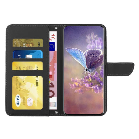 For Xiaomi 12 Lite NE 5G HT03 Imprinted Butterfly Flowers Flip Phone Cover Skin-touch PU Leather Magnetic Closure Wallet Stand Case with Shoulder Strap