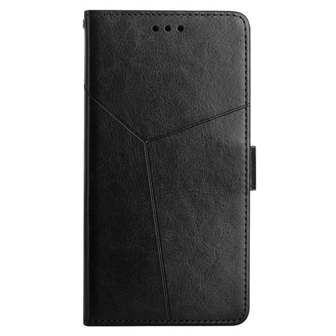 Anti-scratch Phone Cover For Xiaomi 12 Lite NE 5G, HT01 PU Leather Imprinted Y-Shaped Lines Anti-fall Phone Case Wallet Stand with Strap