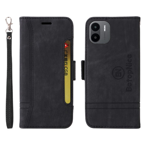 BETOPNICE 001 For Xiaomi Redmi A1 4G / A2 4G PU Leather Anti-fall Phone Case Wallet Stand Imprinted Stitching Line Protective Cell Phone Cover