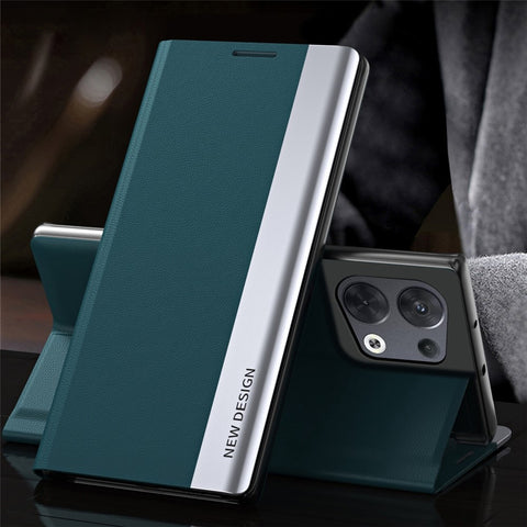 For Oppo Reno8 Pro+ 5G (Global Version) / Reno8 Pro 5G (Global Version) Collision Resistant PU Leather Flip Stand Cover Electroplating Phone Case