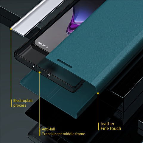 For Oppo Reno8 Pro+ 5G (Global Version) / Reno8 Pro 5G (Global Version) Collision Resistant PU Leather Flip Stand Cover Electroplating Phone Case