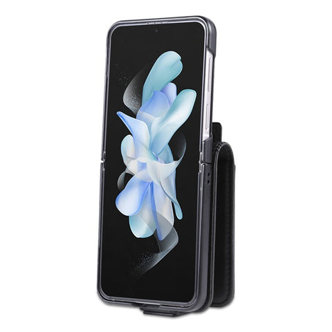 AZNS For Samsung Galaxy Z Flip3 5G Shockproof Case Cowhide Texture PU Leather Case Magnetic Closure Folio Flip Phone Cover with Card Slot