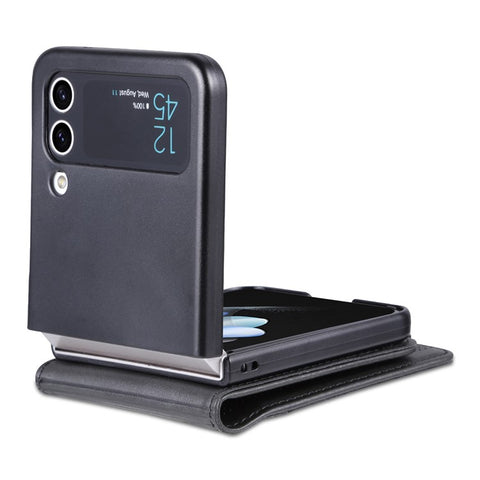 AZNS For Samsung Galaxy Z Flip3 5G Shockproof Case Cowhide Texture PU Leather Case Magnetic Closure Folio Flip Phone Cover with Card Slot