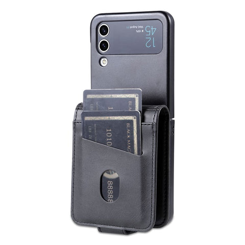AZNS For Samsung Galaxy Z Flip3 5G Shockproof Case Cowhide Texture PU Leather Case Magnetic Closure Folio Flip Phone Cover with Card Slot