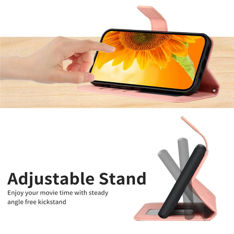 For OnePlus Nord N20 5G / Oppo Reno8 Lite 5G / Reno7 Lite 5G / Reno8 Z 5G / Reno7 Z 5G HT04 Imprinted Sunflower Skin-touch Leather Case Phone Stand Wallet Cover with Shoulder Strap