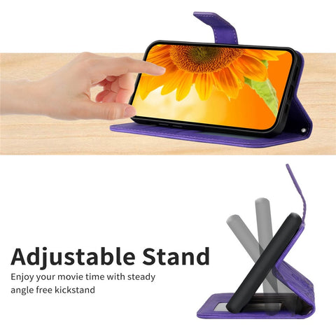 Anti-scratch Skin-touch Phone Case For OnePlus 10T 5G / Ace Pro 5G HT04 Imprinted Sunflower PU Leather Wallet Stand Cover with Shoulder Strap