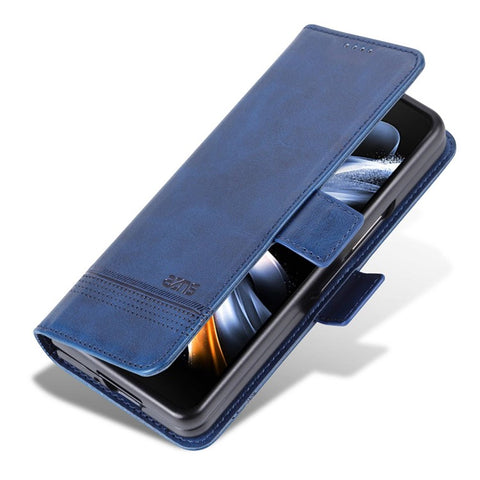 AZNS For Samsung Galaxy Z Fold3 5G Cowhide Texture Wallet Phone Case PU Leather Full Protection Dual Magnetic Clasp Cover