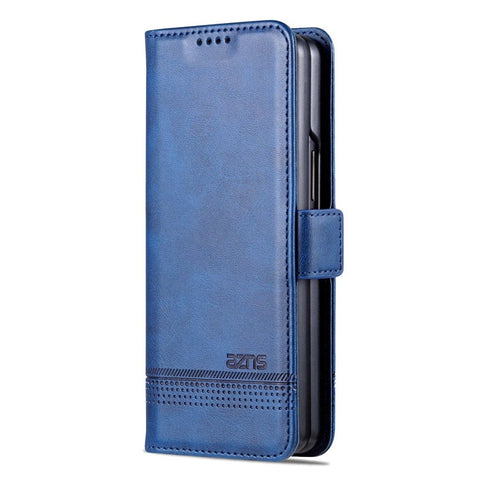 AZNS For Samsung Galaxy Z Fold3 5G Cowhide Texture Wallet Phone Case PU Leather Full Protection Dual Magnetic Clasp Cover