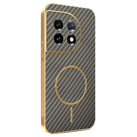 For OnePlus 11 5G  /  11 Pro 5G Phone Case Carbon Fiber Textured Electroplated TPU Back Cover