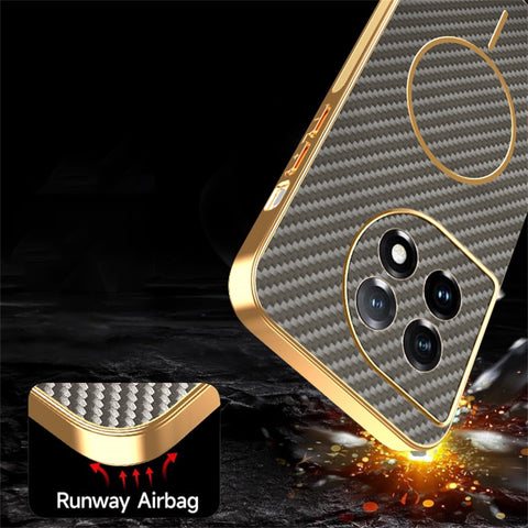 For OnePlus 11 5G  /  11 Pro 5G Phone Case Carbon Fiber Textured Electroplated TPU Back Cover