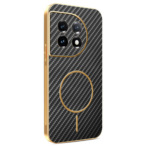 For OnePlus 11 5G  /  11 Pro 5G Phone Case Carbon Fiber Textured Electroplated TPU Back Cover