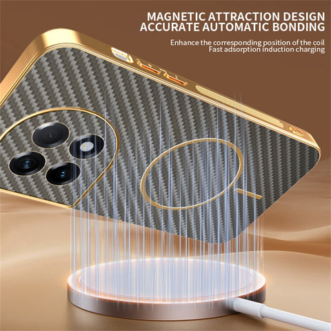 For OnePlus Ace 2 5G  /  11R 5G Phone Case Carbon Fiber Textured Electroplated TPU Back Cover