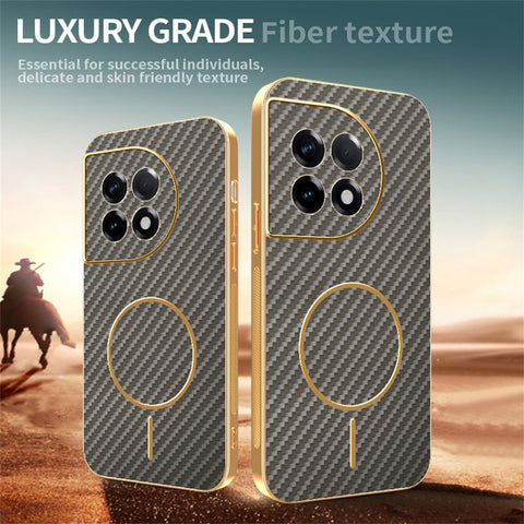 For OnePlus Ace 2 5G  /  11R 5G Phone Case Carbon Fiber Textured Electroplated TPU Back Cover