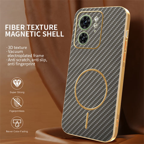 For Motorola Edge 40 5G  /  Edge (2023) 5G Phone Case Carbon Fiber Textured Electroplated TPU Back Cover