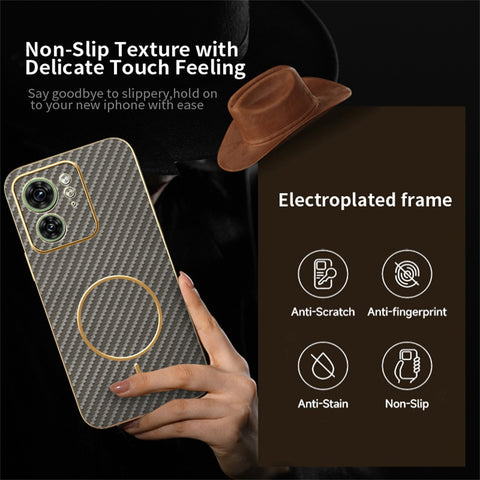 For Motorola Edge 40 5G  /  Edge (2023) 5G Phone Case Carbon Fiber Textured Electroplated TPU Back Cover
