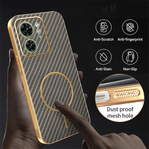 For Motorola Edge 40 5G  /  Edge (2023) 5G Phone Case Carbon Fiber Textured Electroplated TPU Back Cover