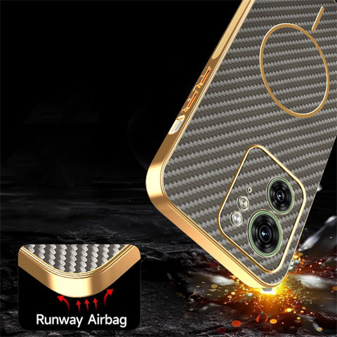 For Motorola Edge 40 5G  /  Edge (2023) 5G Phone Case Carbon Fiber Textured Electroplated TPU Back Cover