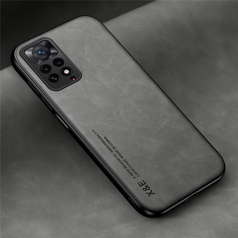 X&E For Xiaomi Redmi Note 11 Pro / Redmi Note 11E Pro 5G Shockproof Case PU Leather Coated TPU+PC Protective Cover Skin-touch Phone Case Built-In Metal Sheet