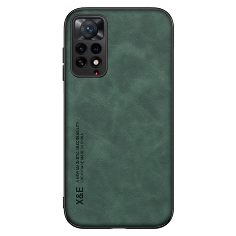 X&E For Xiaomi Redmi Note 11 Pro / Redmi Note 11E Pro 5G Shockproof Case PU Leather Coated TPU+PC Protective Cover Skin-touch Phone Case Built-In Metal Sheet