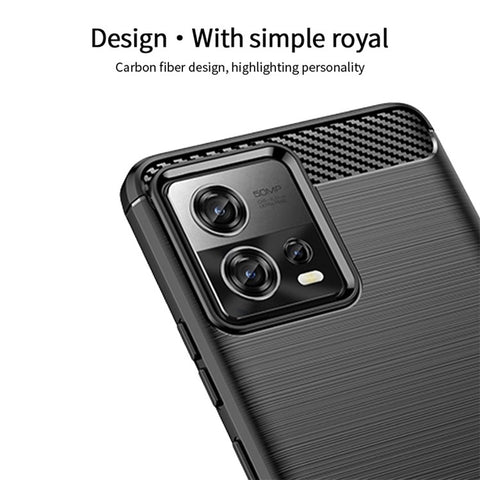 MOFI JK TPU Series-1 for Motorola Moto S30 Pro 5G / Edge 30 Fusion 5G Soft TPU Brushed Phone Case Carbon Fiber Texture Drop-proof Back Cover