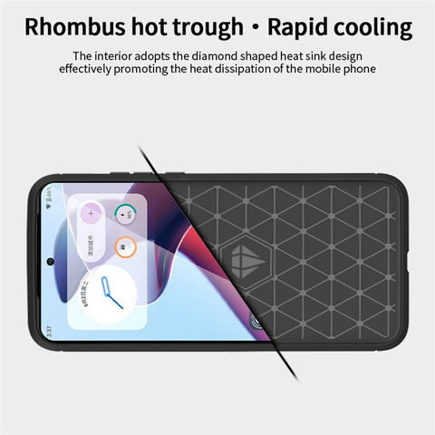 MOFI JK TPU Series-1 for Motorola Moto S30 Pro 5G / Edge 30 Fusion 5G Soft TPU Brushed Phone Case Carbon Fiber Texture Drop-proof Back Cover