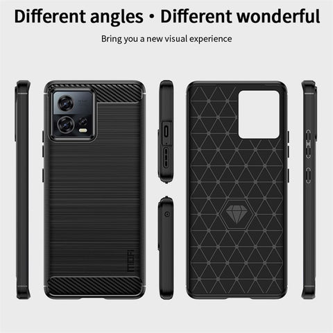 MOFI JK TPU Series-1 for Motorola Moto S30 Pro 5G / Edge 30 Fusion 5G Soft TPU Brushed Phone Case Carbon Fiber Texture Drop-proof Back Cover