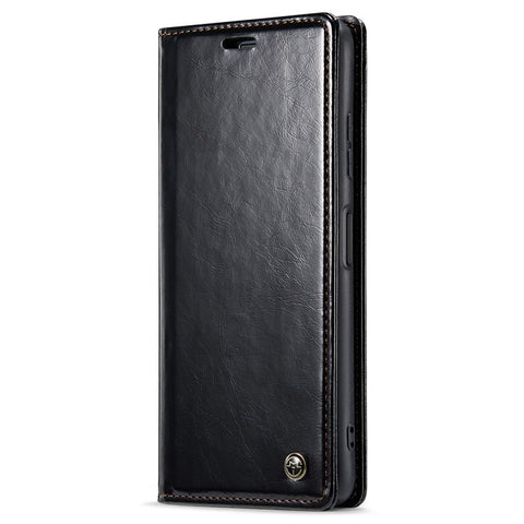 CASEME 003 Series For Samsung Galaxy A22 5G (EU Version) / F42 5G Waxy Texture Phone Wallet Stand Case PU Leather Magnetic Auto Closing Cover