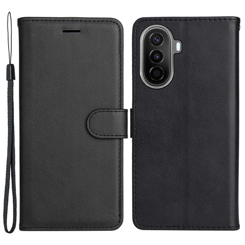 For Huawei Enjoy 50 / nova Y70 Plus 4G / nova Y70 Case Solid Color Leather Mobile Cover Wallet Stand with Strap