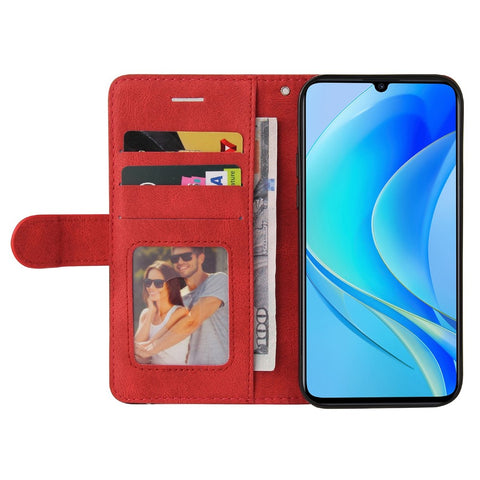 For Huawei nova Y70 4G / Enjoy 50 / nova Y70 Plus 4G Leather Case Wallet Stand Color Splicing Phone Cover