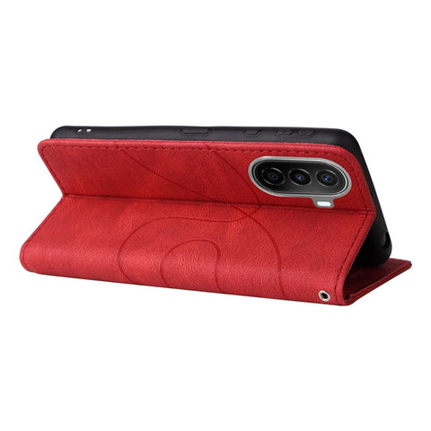 For Huawei nova Y70 4G / Enjoy 50 / nova Y70 Plus 4G Leather Case Wallet Stand Color Splicing Phone Cover