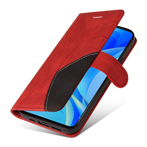 For Huawei nova Y70 4G / Enjoy 50 / nova Y70 Plus 4G Leather Case Wallet Stand Color Splicing Phone Cover