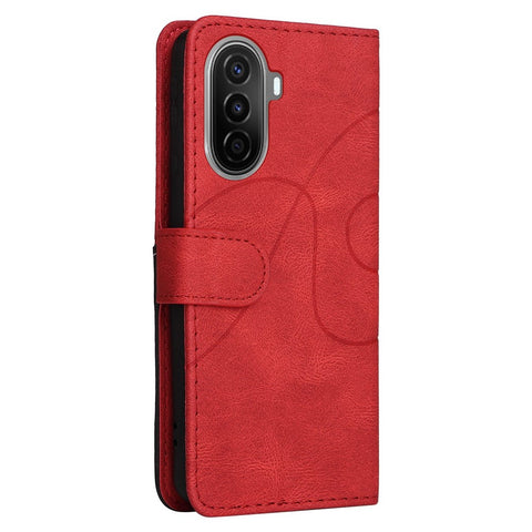For Huawei nova Y70 4G / Enjoy 50 / nova Y70 Plus 4G Leather Case Wallet Stand Color Splicing Phone Cover